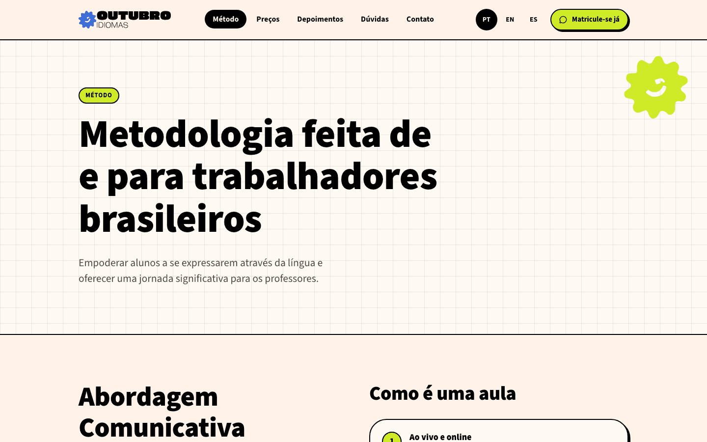 Method page: a communicative approach for Brazilian working adults