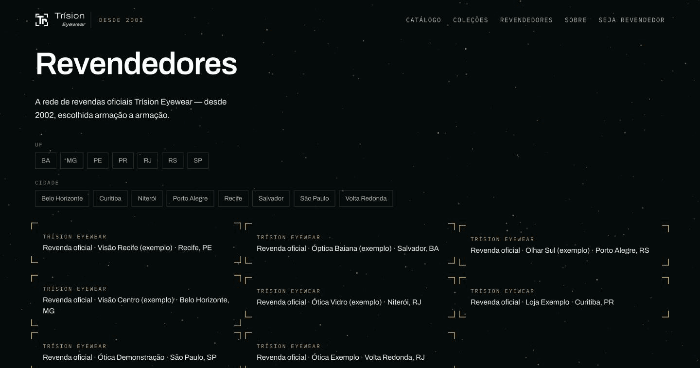 Trísion reseller directory, filterable by state and city